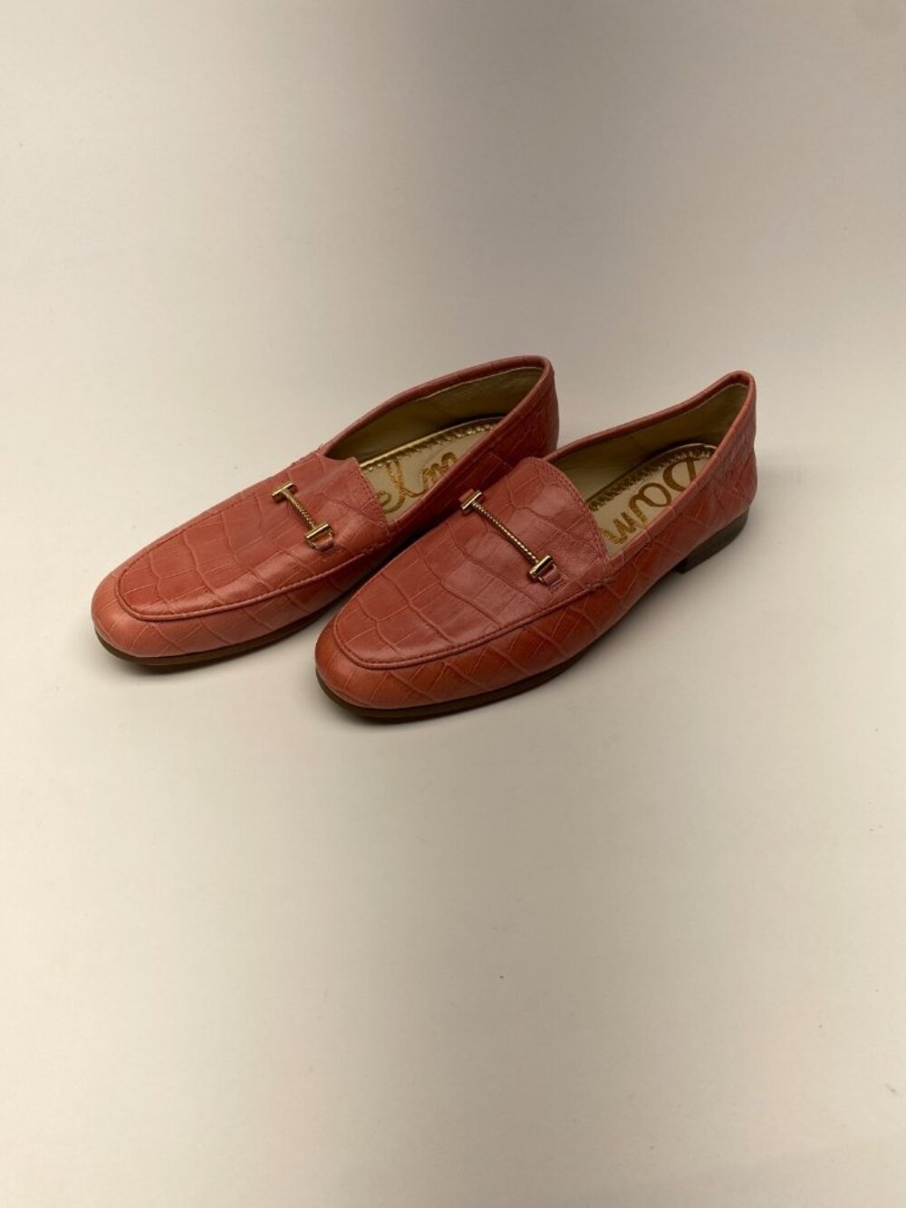 Sam Edelman Womens Loraine Pink Leather Croc Loafer Sz 6